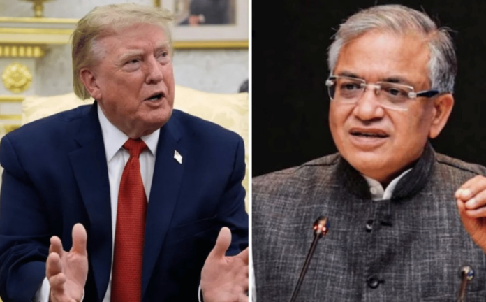 India’s Chief Election Commissioner Gyanesh Kumar (Right) US President Donald Trump (Left)