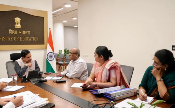 Education Minister Pralhad Joshi chaired a review meeting